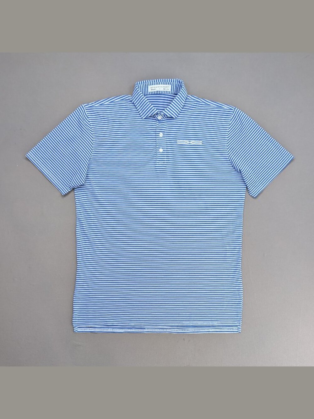 Holderness & Bourne Maxwell Polo L Blue White Stripe Golf Shirt